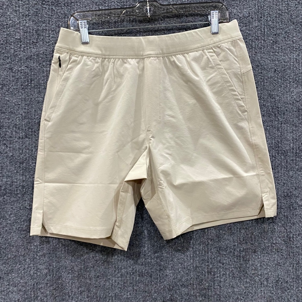 Public Rec Flex Short Sand Tan Water Resistant Athletic Shorts 32 x 7.5 NEW